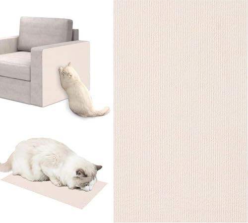 Kratzmatte für Katzen, 30x100 cm, Kratzbrett Katzen, Katzen Kratzbrett aus Polyester, Selbstklebende Kratzmatte, Wiederverwendbar, Geräuschdämpfend, Ideal für Möbel, Sofas und Wände