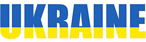 INDIGOS UG Auto Aufkleber Ukraine - Schriftzug Länge 29cm - Heckscheibe - Autoaufkleber selbstklebend - UV- & waschanlagen beständig - Tuning - Spoiler - Sticker