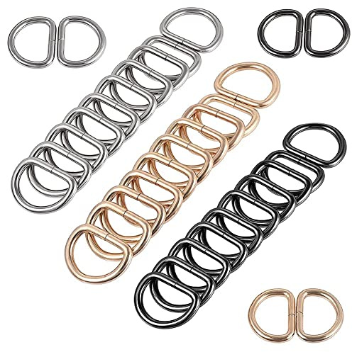Halbrunder D-Ring, Metall-D-Ring, D Ringe Schnalle, 30 Stück D-Ring, Halbringe Silber,für Rucksack Gürtelschnallen Taschen Gürtel Handtaschen Bastelzubehör, Karabiner