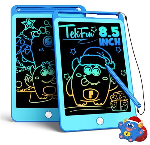 TEKFUN 2 Stück LCD Schreibtafel Spielzeug 8,5 Zoll für Kinder, Zeichenbrett Maltafel ab 3 4 5 6 7 8 Jahre alt Junge Mädchen, Weihnachten Geschenke für 3-8 Jährige Mädchen Jungen (Blau Blau)