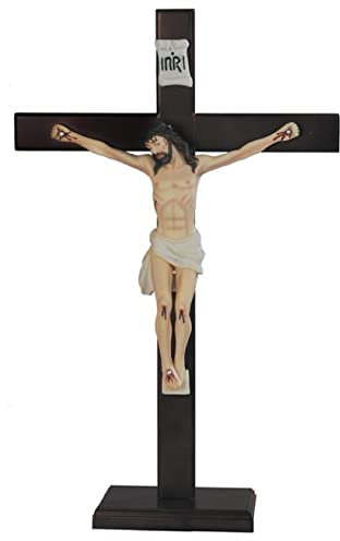 ICE ARMOR Jesus am Kreuz genagelt 61 cm H Bronze Wandkreuz Kruzifix Heilige Statue religiöse Dekorationsfigur