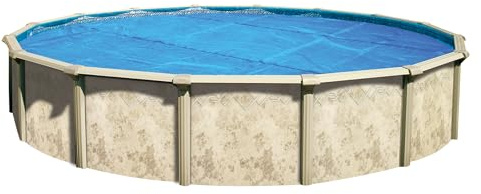 In The Swim 24' Standard Blue Round Solar Pool Cover 8 Mil for Solar Heating Above Ground Pools and Inground Pools
