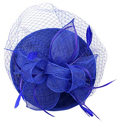 Fascinator Hut Damen Hochzeit Kopfschmuck Hüte Hat Clips Schleier Stirnband Mesh Tea Party Kopfbedeckung Frauen Pillbox Hut Haarschmuck für Cocktail Halloween Oktoberfest Gothic