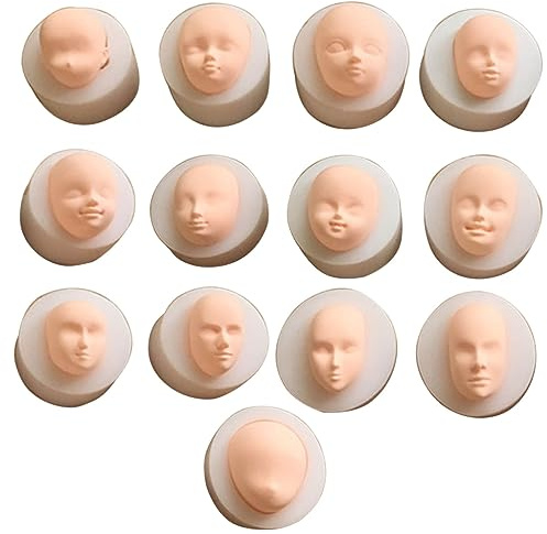 Molde de silicona para cabeza de muñecas 3D, molde de yeso hecho a mano, molde de silicona para fondant, chocolate, azúcar, manualidades, molde de cabeza de muñeca 3D, molde de cabeza de bebé