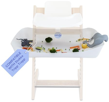 CATCHY – matfångare – kompatibel med Stokke Tripp Trapp barnstol – baby- och småbarnsmat och rörfångare – tillbehör för barnmatning