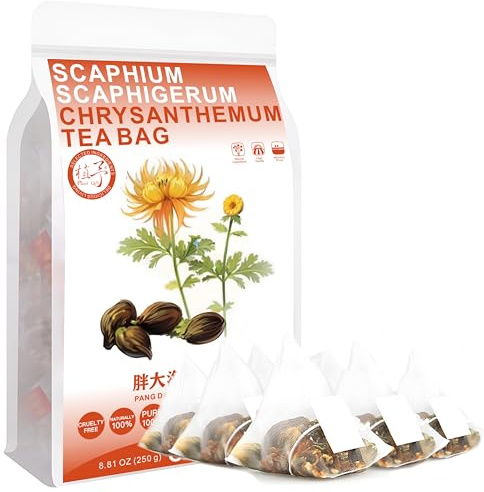 100% Scaphium Scaphigerum Chrysantheme Teebeutel, 250g/8.81oz (5g*50bags) Getrocknete Mandarinenschale, Lakritze, Pfefferminze Kombination von Blumentee, Kräutertee-Blume Tee-Koffein frei 胖大海菊花茶