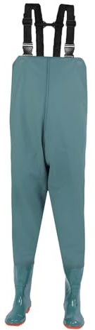 Women's Rain Trousers with Braces Work Trousers Men's Dungarees Stretch Rain Dungarees Waterproof Breathable Hiking Trousers Long Work Dungarees Fishing Trousers Waterproof with Boots, Green, 38