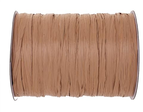 Glorex 6 9400 612 - Rafia rafia, 100 m rafia mate en rollo, arena - para manualidades, decoración o para arreglos florales, ramos y otros trabajos de floristería