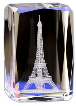 KGADRX 3D-Kristalle, Dekor, Ornamente, Geschenke, Eiffelturm, Kristallglas, Würfelgravur für Heimdekoration, Geburtstagsgeschenke