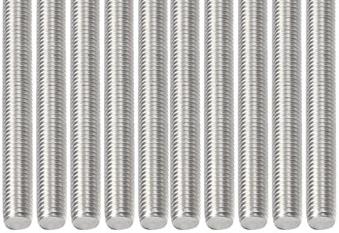 DTGN M8x1.25x70mm(DxPxL) Gewindestange - 15er Pack - Gut für Maschinen - Gewindestange aus 304 Edelstahl mit Rechtsgewinde - Silber