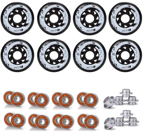 Skateboard-Räder, 72 mm, 76 mm, Inline-Rollschuh-Räder für den Innenbereich, 88A (4er-/8er-Pack), und -Räder zum Austauschen von -Rädern, schwarz*8,76 mm