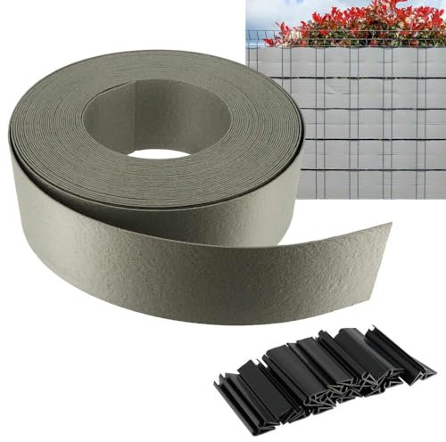 Oxeo Brise Vue Semi Rigide 25M - Hauteur 93mm - pour clôture de Jardin - Installation Facile - Clips de Fixation fournis