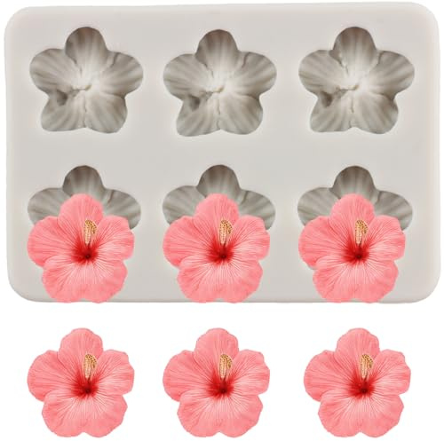 MINFEIDMS Moule en silicone en forme de fleur d'hibiscus pour décoration de gâteau en sucre pâte polymère