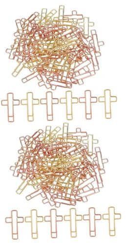 SEWACC 80stücke Kreuz Papierclips Dekorative Büroklammern Für Schule Büro Und Bibelstudium Und Roségold Praktische Dokumentenhalter Für Notizen Und Bücher