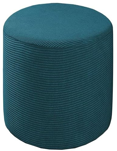 Hockerbezug Quadratisch 35x35/40x40/60x60 Fußhocker Bezug Ottomane Rund Schonbezug Stretch Husse für Fußhocker Ottomanischer Hocker-Bezug Überzug Hocker Protector Waschbar(#13,Diameter:50cm)