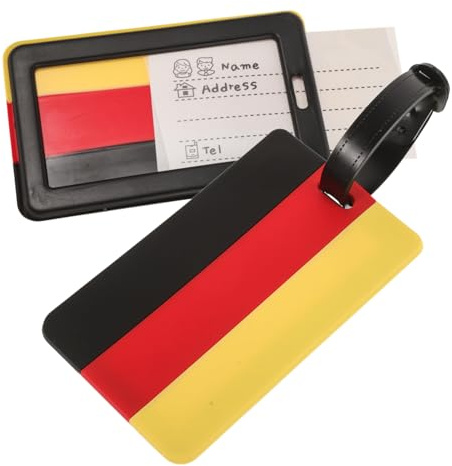 Homoyoyo 2 Stück Kofferanhänger Deutschland Flagge Gepäckanhänger Pvc Reiseanhänger Koffer Check Tag Taschenanhänger Für Reisegepäck Mit Leuchtenden Farben