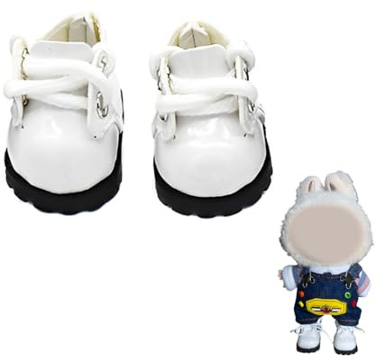 Scarpe per bambole da 17 cm, adatti per bambole labobo da 17 cm, accessori per bambole senza vestiti per bambole (solo 1 paio scarpa bianco)