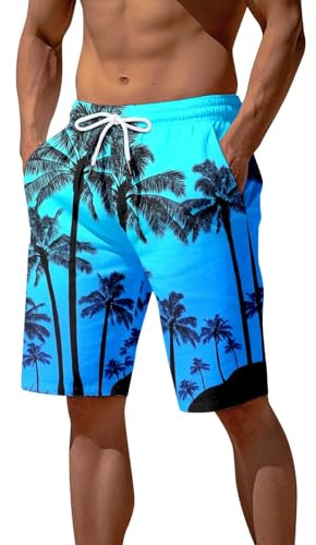Genérico Bañadores con Bolsillos Pantalon Corto Cordón para Playa Pantalones Cortos Forro Malla y Bañador Hombre Natación Surf Bermudas Largo Rodilla Swim Shorts de Verano Ideal Gimnasio