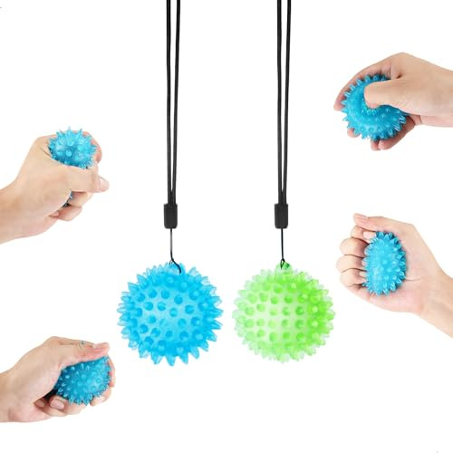 Pelota Rehabilitacion Mano, Pelotas Antiestres Adultos Mano Handgrip Fortalecedor de Dedos Pelotas de Mano Entrenadores de Fuerza de Agarre, Paquete de 2