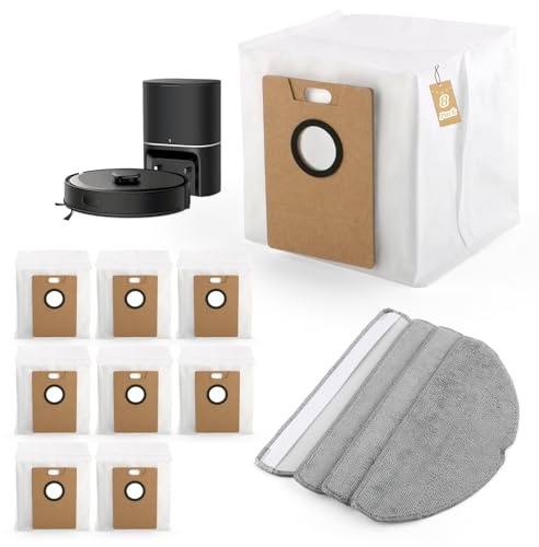 8 Bolsas de Polvo 4 Mopas de Fregado para Tapo RV30 Max Plus/ RV20 Max Plus Bolsas de Aspiradora Pano de Esfregona Accesorios