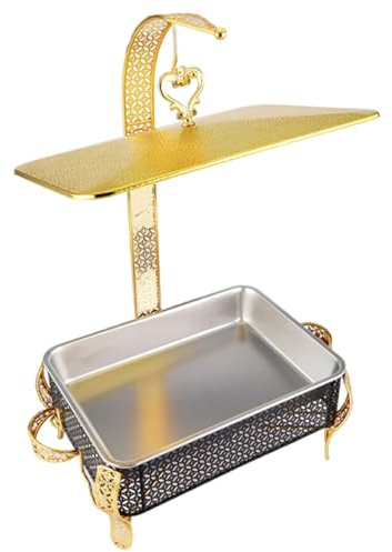 Chafing Dish Buffet Set Hanging Lid Dining Stove, for Catering Party Wedding Banquet,with Lid5.5L Round Stainless Steel Elegant Catering Buffet DishFood Warmer