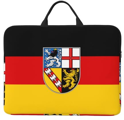Saarland Flags laptopfodral – 14 tums laptopfodral, lämplig för daglig kontorsdator skyddsfodral, svart