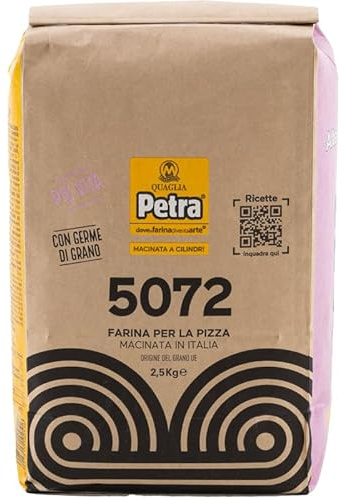 2,5 Kg Petra 5072 Farina Tipo 0 con Germe di Grano Stabilizzato W 320-340 | Per Pizza in Pala e Pizza al Piatto | Alta Idrazione, Lunga Maturazione, Impasto Morbido e Leggero
