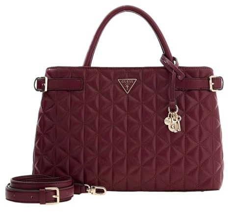 GUESS Handtasche Schultertasche Paisleigh Girlfriend Satchel Burgundy weinrot