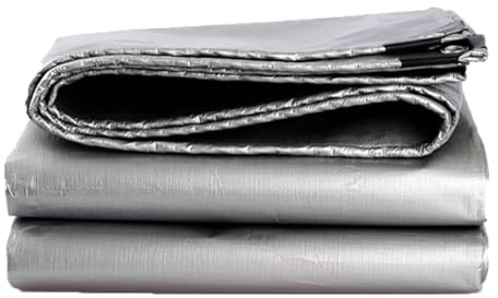Lona Impermeable De Alta Resistencia Para Exteriores, 160 G/M², Lona De Polietileno Con Ojales, Ideal Para Jardín, Madera, Camping, Suelo Y Construcción. silver-green,4 * 5m