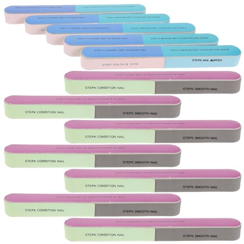 Lurrose Kit Unghie Professionale 20 Pezzi Blocchi Buffer a 7 Lati in Eva per Lucidare Unghie e Rimuovere Righe, Accessori per Manicure da Viaggio e Uso Quotidiano