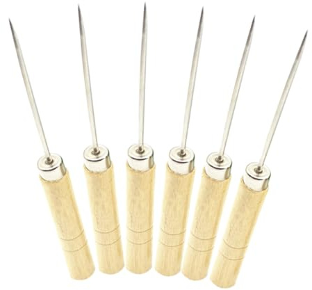 HORIALENCE 10 Pezzi Bulino Manico in Legno e Acciaio Inossidabile, Utensili per Legno Portatili e Leggeri, per Modellazione e Incisione di Noccioli di Oliva e Noci