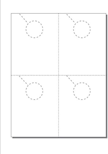 Print-Ready Door Hangers (4-1/4 x 5-1/2), Perfed for Separation, 4-UP on 8-1/2 x 11 White 65lb Cover Paper - 250 Sheets (1,000 Hangers)