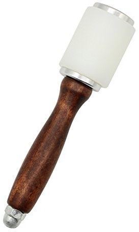 Leathercraft Nylon Hammer - Leather Carving Hammer Cowhide Sew Hammer with Wooden Handle