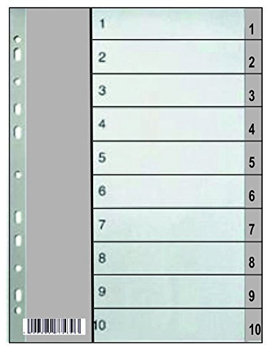 Register 1-10, PP-Folie, Kunststoffregister (50 Packung)