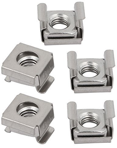 NA 5 Stück M6 304 Käfigmutter, Edelstahl, silberfarben, für Serverschrank