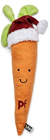 Petface Christmas Carrot, Plush Dog Toy with Built-In Squeaker, Large (Pack of 1)