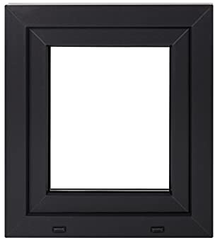 Framex Premium Kunststofffenster - Kellerfenster Weiß/Anthrazit BxH 800 x 900 mm - Garagenfenster/Gartenhaus Fenster BxH 80 x 90 cm 2-fach Verglast - Din Rechts-Funktion Dreh Kipp Fenster