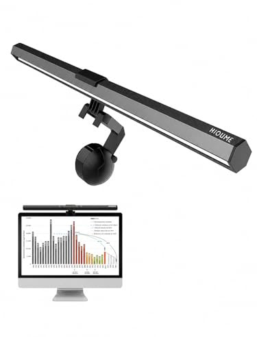 HIOUME - Barra luminosa per monitor del computer, USB e-Reading LED, senza abbagliamento, 3 temperatura di colore regolabile, 10 livelli di luminosità dimmerabile, 3 temperatura di colore