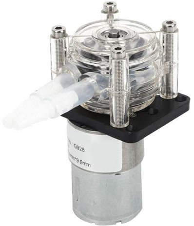 Bomba Peristáltica Dosificadora 24V 500ml/min para Laboratorio y Acuario con Rodamientos de Bolas y Ranura para Tarjeta | Motor de engranajes, tubo de silicona 6,4 x 9,6 mm, acero inoxidable, para acuario y laboratorio