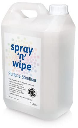 Spray N Wipe | Antibacterial Spray Cleaner | 5 Litre | Ready To Use | Kitchen & Bathroom Anti Bac Cleaner | Antiviral Surface Cleaning | Fully Certified…