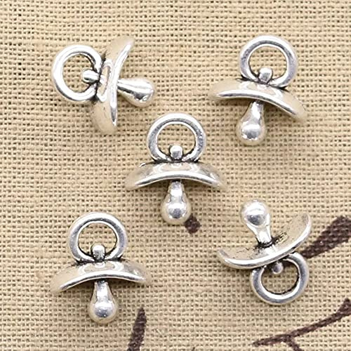 FZSWD 15pcs Charms Baby Schnuller Beißring 16X14X8mm Antik Silber Farbe Anhänger Machen DIY Handgemachte Tibetanjewelry