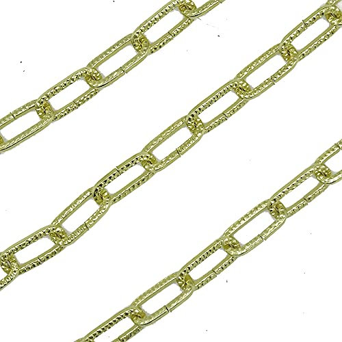 Christoph Palme Leuchten 1,5m Lampenkette Gold gehämmert ø 2mm strukturiert Eisen vermessingt Kette Ringkette Lampenkette Tragkraft 5 kg