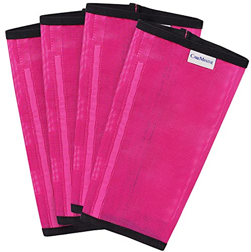 CareMaster Fine Mesh Fly Boots Loose Fitting & Non-Slip Horse Fly Leggings No More Horsefly Nuisance Greatly Reduce Stomping Breathable with Natural Air Flow (Set of 4) Magenta Large