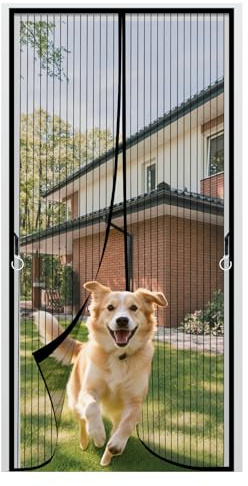 JIANJIAO Zanzariera Magnetica per Porte 105x220cm, Zanzariera Porta Tenda Chiusura Automatica Traspirante Zanzariere Anti Zanzare Insetti, per Porta Finestra Balcone Soggiorno,Nero