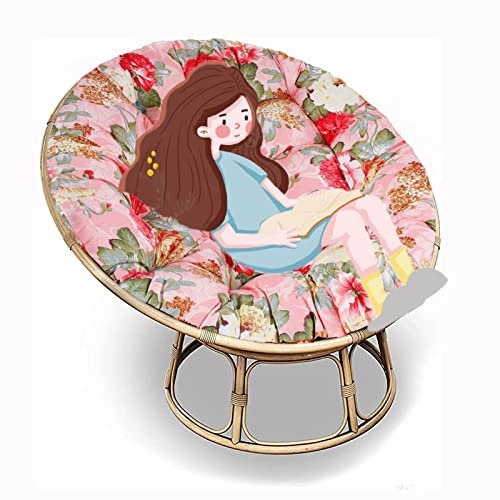 SRHWBF Papasan-Kissen Papasansessel Kissen Papasan-Sitzkissen Stuhlkissen Für Innen Balkon Draus Schaukelstuhlkissen (NUR Kissen) (F9 Ø140cm/55.1 in)