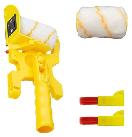 Paint Roller Brush Multifunctional Roller Brush Tool Set Paint Roller Set Room Wall Painting Brushe Set (5/8Pc) (Color : Yellow-Long, Product Size : Set)
