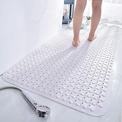 Stafeny Tappetino Doccia Antiscivolo, PVC Antibatterico Antimuffa con Ventose Forte, Tappeto Vasca per Anziani Donne Incinte Bambini,（Bianco， 40x70cm）