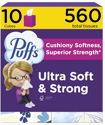 Puffs Ultra Soft Non-Lotion Tissues, 10 Cubes, 56 Tissues Per Box