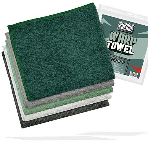 Garage Freaks Auto Mikrofasertuch 5er Pack - Warp Towel 40x40cm, 320 GSM, praktisches Autotuch für Innen & Außen, vielseitig einsetzbar, in fünf Farben - 5er Set