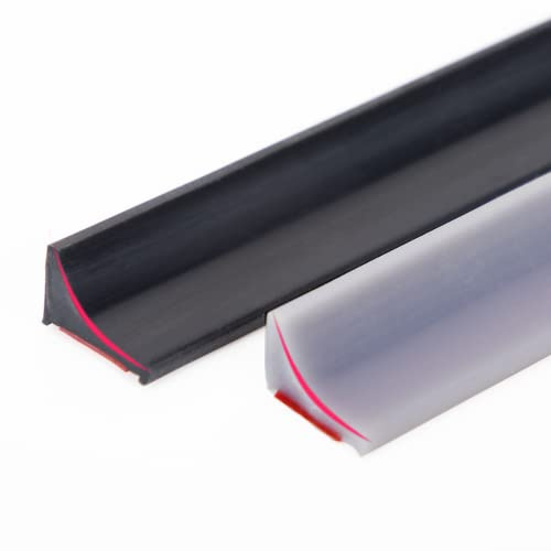 Barriere Seuil De Douche Anti Débordement Silicone Flexible(1M,Noir) | Barrage Eau Douche Autocollante,Barre Seuil Douche Italienne,Joint Barrière Porte Douche Pliable et Rétention Etancheite